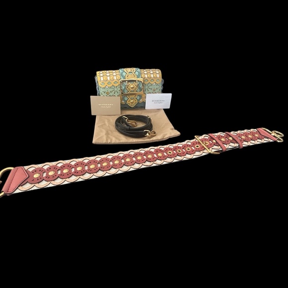 Burberry London ~ England Layered Lace Shoulder Bag in Celadon Blue - 2016 - Picture 8 of 16